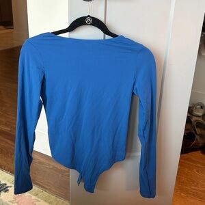Skims Blue Long Sleeve Bodysuit